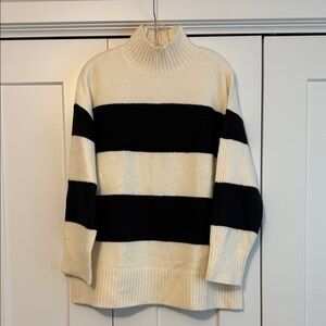 LOFT Striped Mock neck Sweater